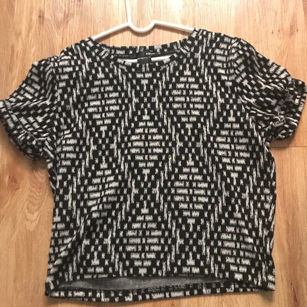 Aqua Black&Silver Top